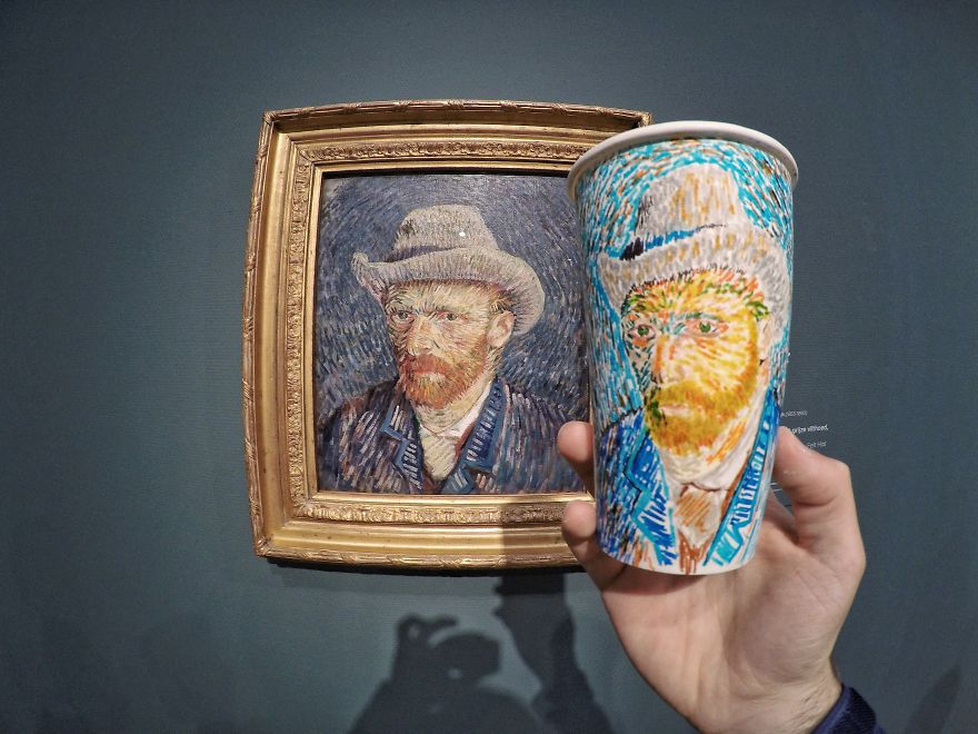 Художник- 
путешественник 
и его стаканчик 
с кофе