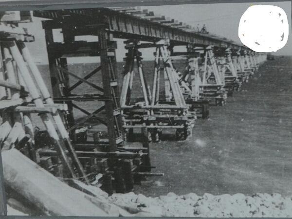 Мост через Керченский пролив, построенный немцами. Крым, 1943 год. было, история, фото