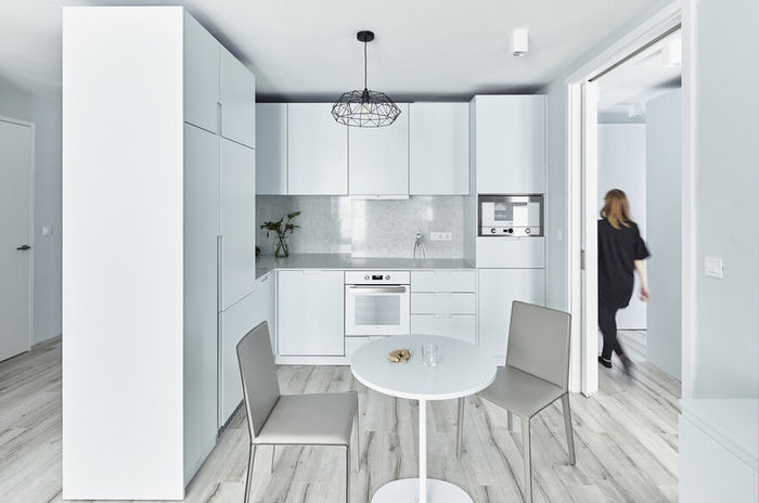 Воздушная и светлая квартира с креативной планировкой зигзагом Воздушная и светлая квартира с креативной планировкой зигзагом зонирование,интерьер и дизайн,квартира,планировка