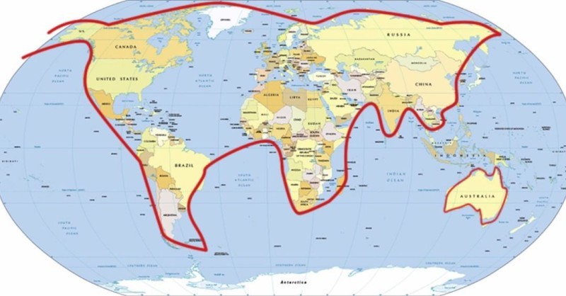 В конце концов, весь мир - это просто котенок, играющий с Австралией... география, земля, интересно, интересное, карты, мир, поучительно, факты
