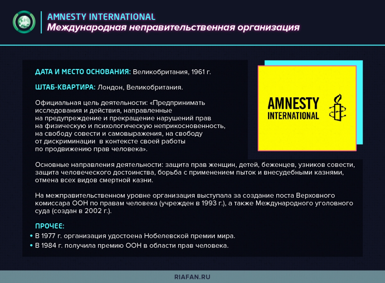 Amnesty International: от чего зависит политический курс «независимой» организации