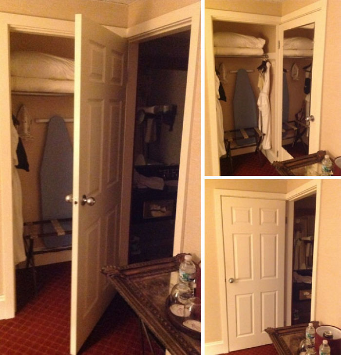 In My Hotel Room, I Can Either Close The Closet Or The Bathroom, But Not Both At The Same Time