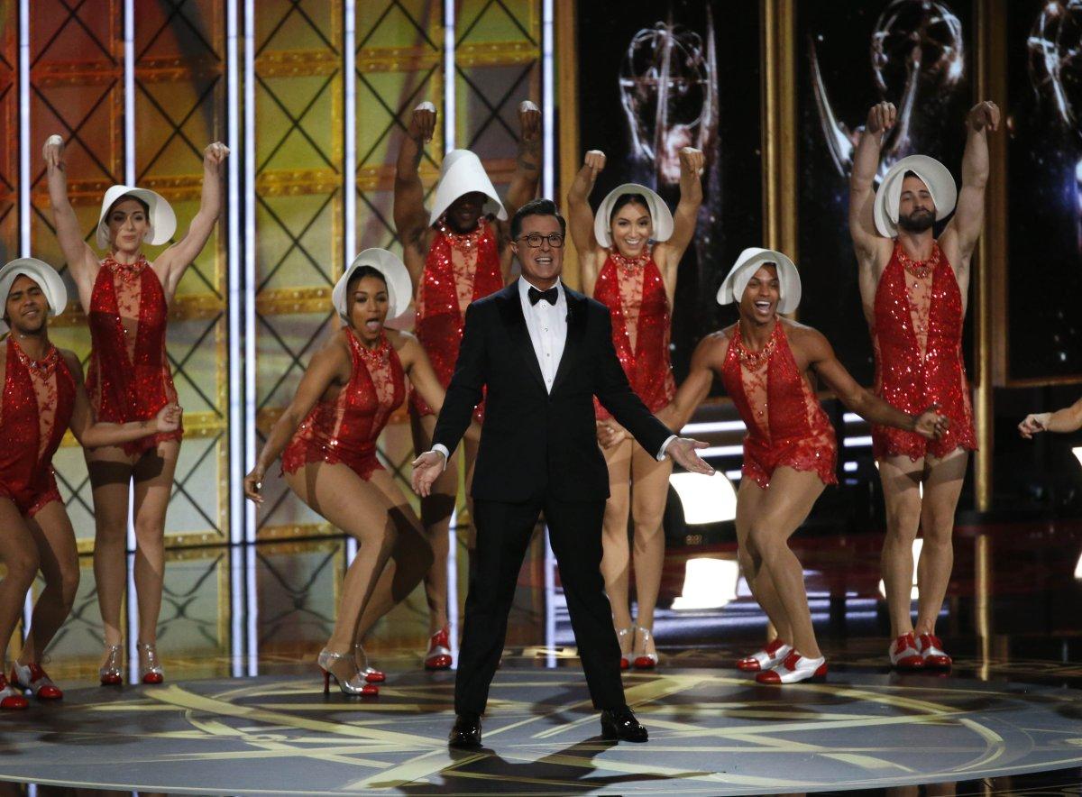 Stephen Colbert hosted the Emmys.