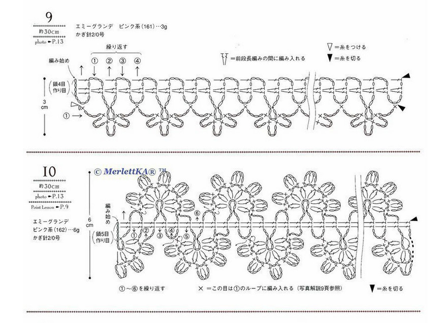 Кружевная кайма крючком схемы