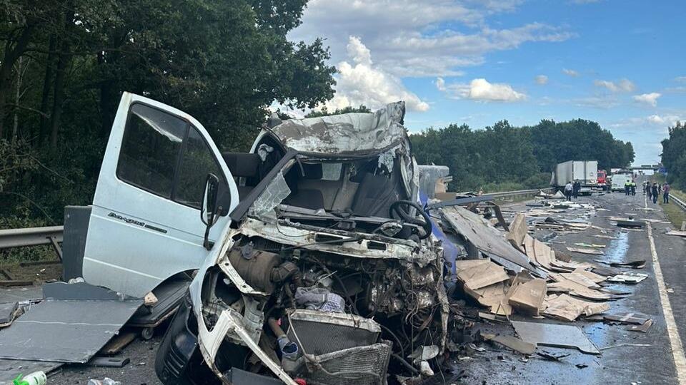 Два человека погибли в огненном ДТП с грузовиками в Подмосковье