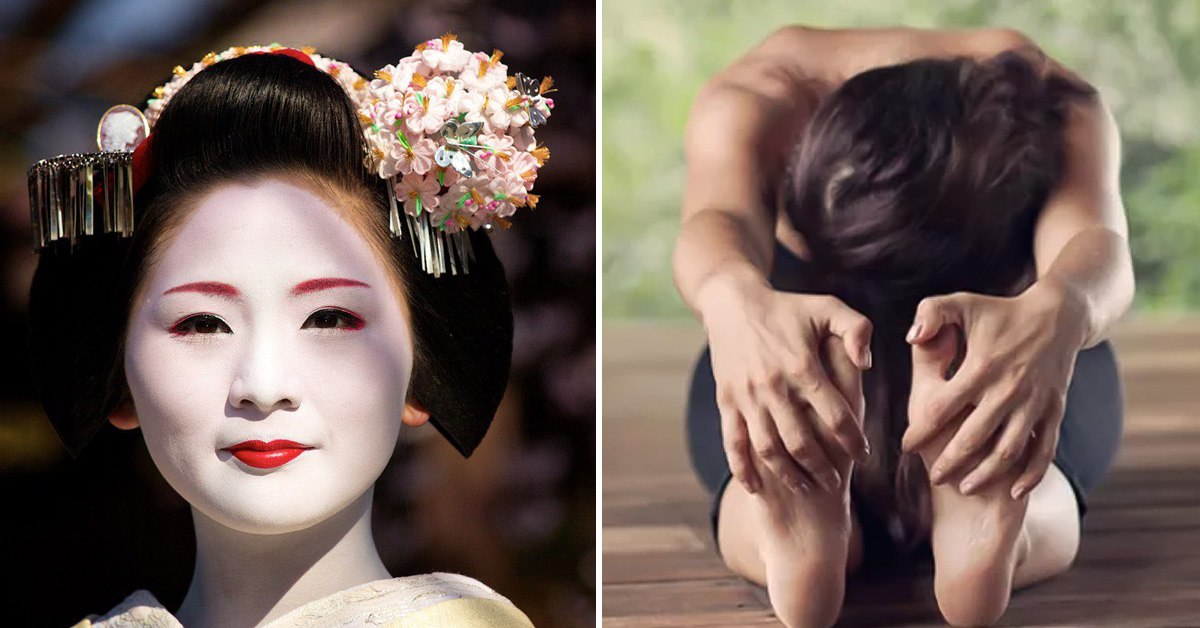 Japanese gymnastics makko-ho: the secret of the geisha&#39;s unfading beauty! Only 4 exercises. 