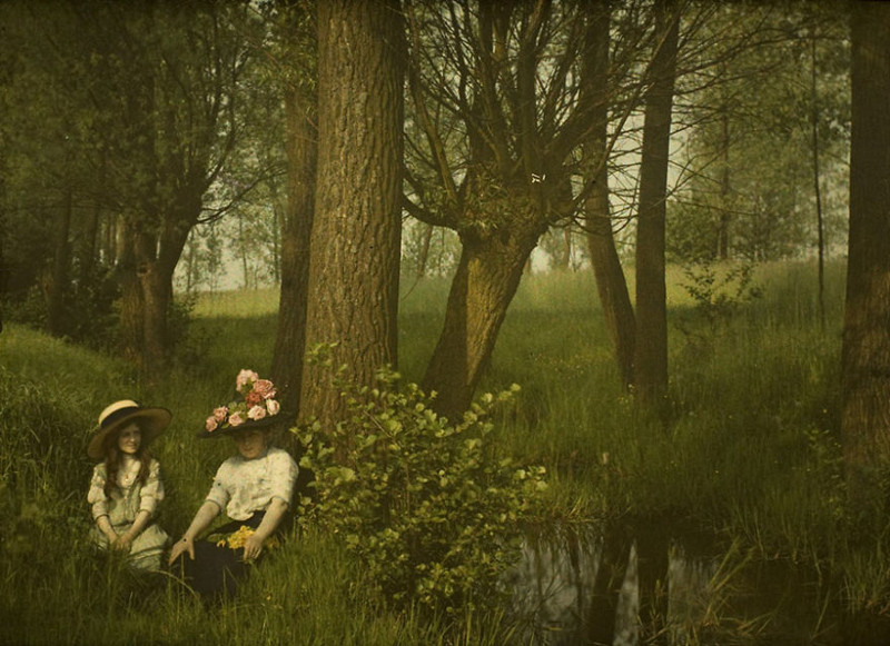 1910 год XX век, автохром, братья Люмьер, краски, столетие, фотографии, фототехника, цвет