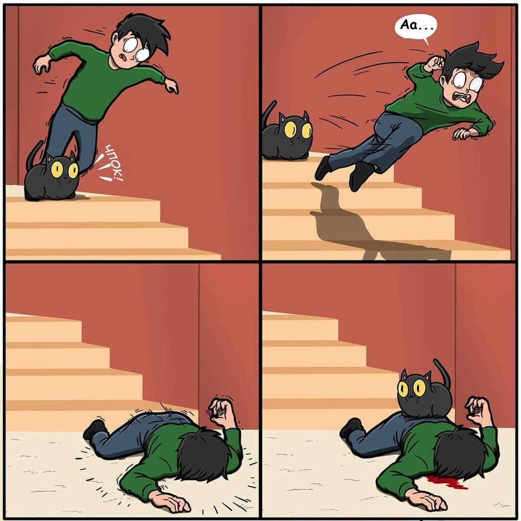 12 комиксов, доказывающих, что жизнь с котом – это настоящее испытание котики,юмор