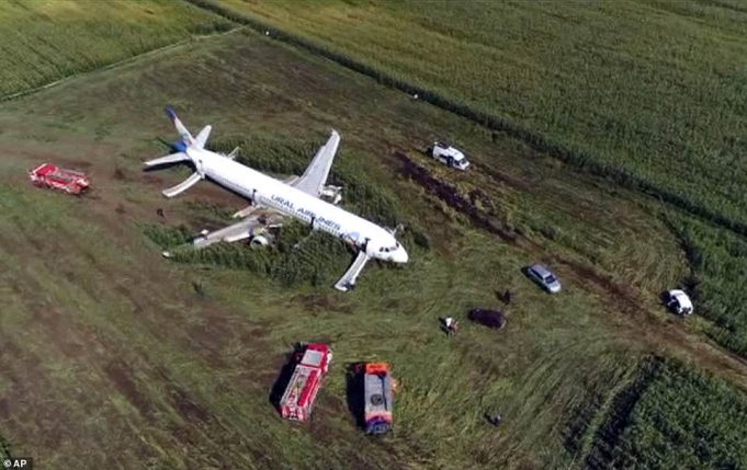 Аварийное приземление пассажирского самолета А321 в фотографиях