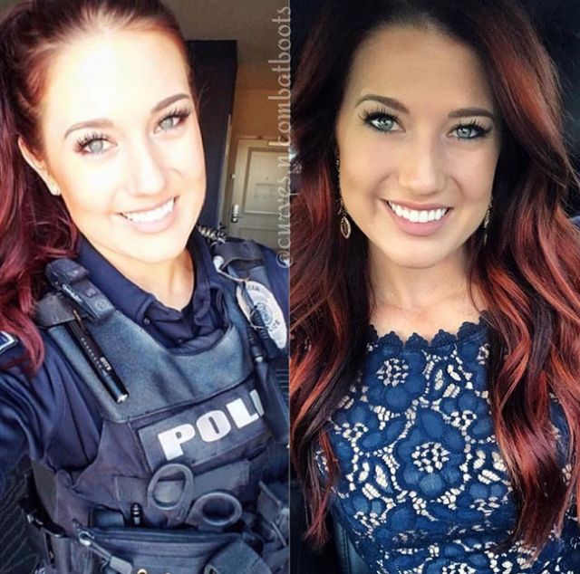 Симпатичные девушки форме и без (18 фото)