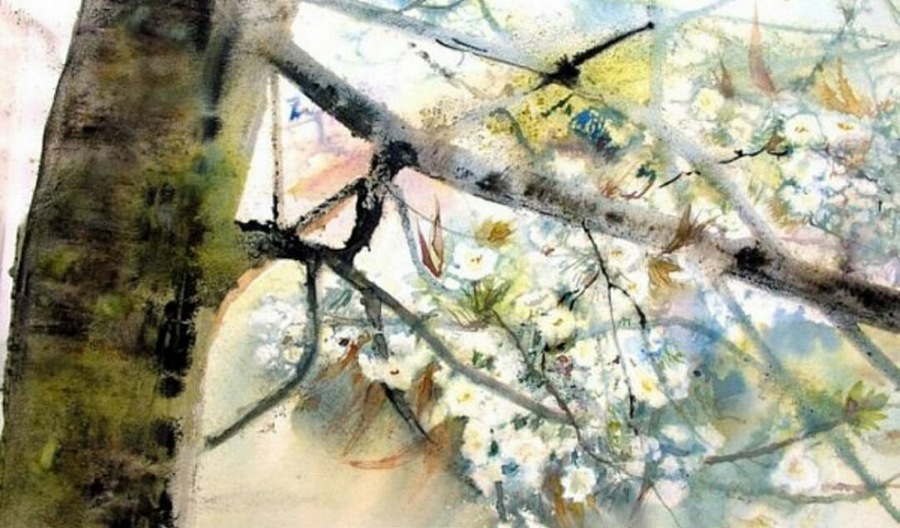 Этот запах весны... Акварель Reine-Marie Pinchon акварель,живопись