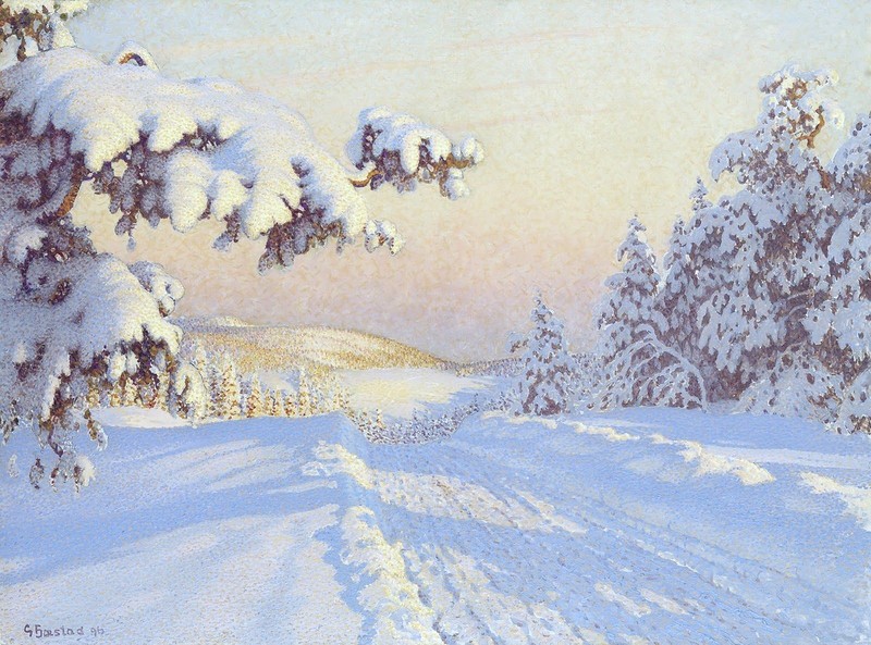 Gustaf Fjaestad. Заснеженный путь. 1896.jpg