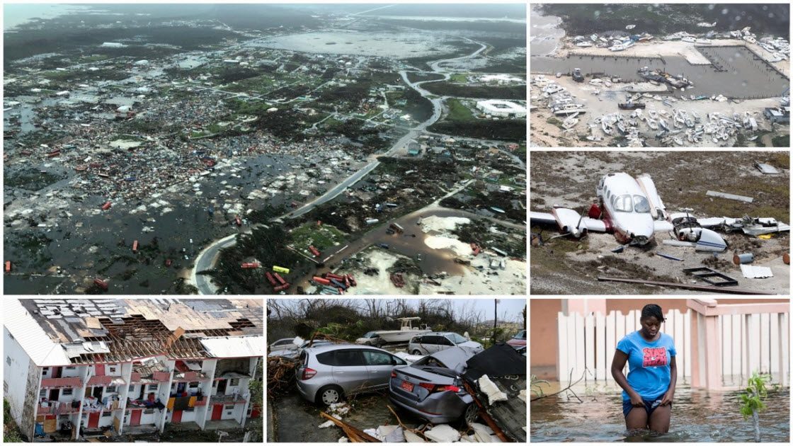 Шокирующие изображения показывают масштабы разрушительного урагана "Дориан", обрушившегося на Багамы