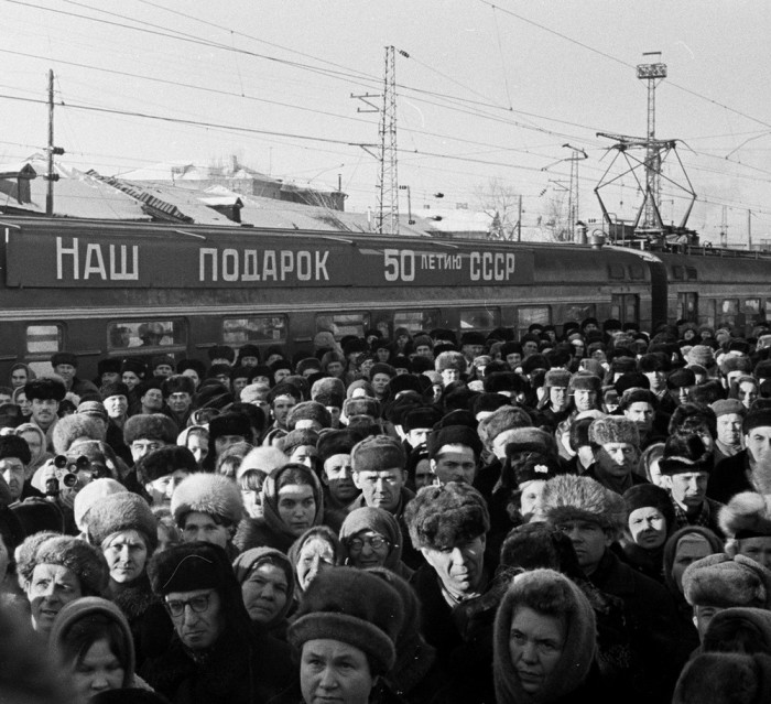 Первый электропоезд в Казани, 1972 год.