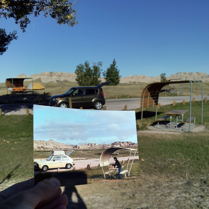 Парк США, расположенный на юго-западе штат Южная Дакота. 1973 и 2013 годы.