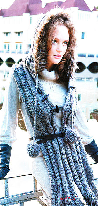 Схемы и подробное описание вязания шарфов спицами и крючком, фото готовых изделий, рекомендации и советы по выполнению различных шарфов, араны, пышные столбики и многие другие узоры для шарфов. Фото №18