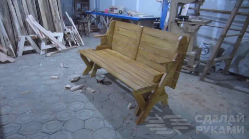 Раскладной деревянный стол-лавка своими руками самоделкин