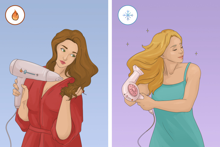 15 ошибок, которые мы все допускаем, когда пользуемся феном (Сушить волосы снизу вверх — плохая идея)