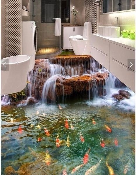 Санузел с наливным полом...Аж голова кружится!