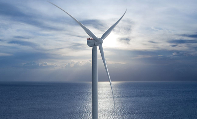 Крупнейшая в мире ветряная турбина. Лопасти длиной 123 метра весят по 54 тонны, а энергии хватит на небольшой город 