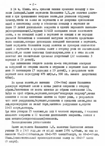 Катастрофа вертолёта Ми-2 29 мая 1969 года в районе Олекминска Авиация