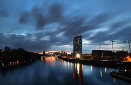 The headquarters of the European Central Bank (ECB) is seen during sunset as the spread of the coronavirus disease (COVID-19) continues in Frankfurt, Germany, March 26, 2021. REUTERS/Kai Pfaffenbach