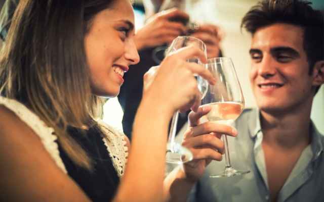 Group of friends toasting during an italian aperitif