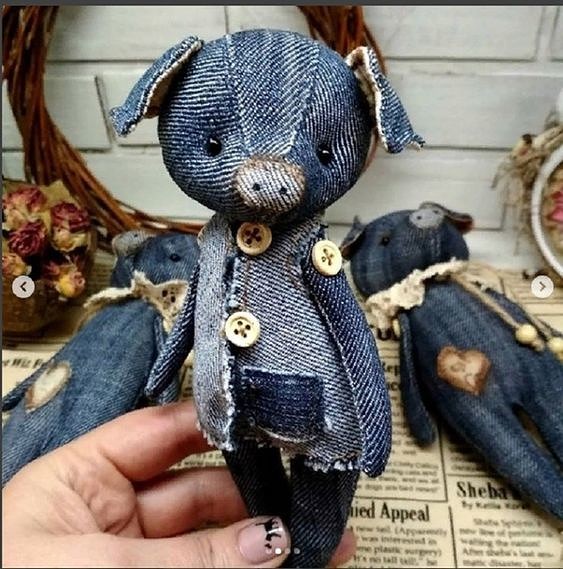 Прикольные игрушки получились из старых джинсов. Что только не придумали рукодельницы! handmake,поделки своими руками