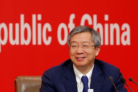 Governor of People's Bank of China (PBOC) Yi Gang attends a news conference on China's economic development ahead of the 70th anniversary of its founding, in Beijing, China September 24, 2019. REUTERS/Florence Lo