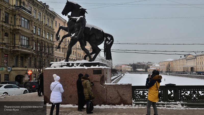 Аничков мост зимой