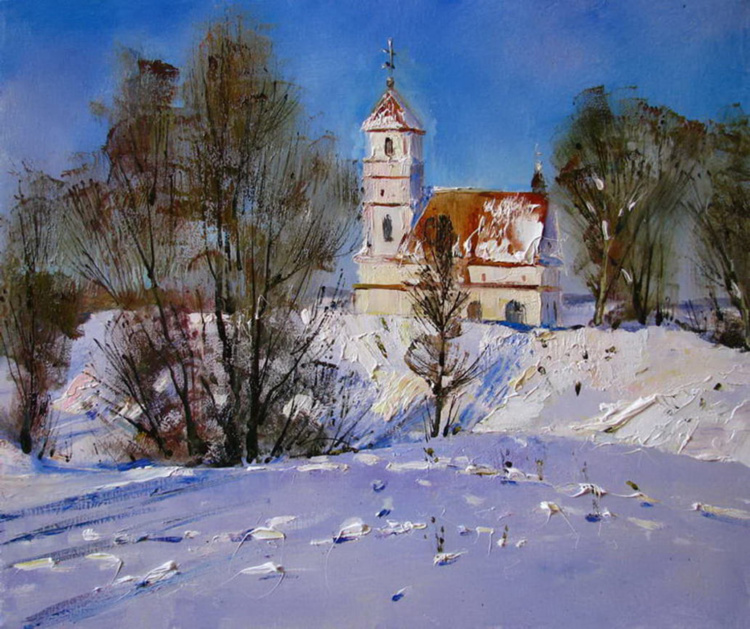 Художник Василий Пешкун. Белоснежные пейзажи Художник Василий Пешкун. Белоснежные пейзажи