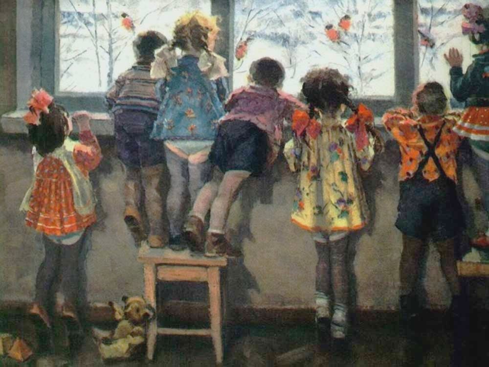 Николай Ульянов &quot;Снегири. Детский сад&quot;, 1964 год