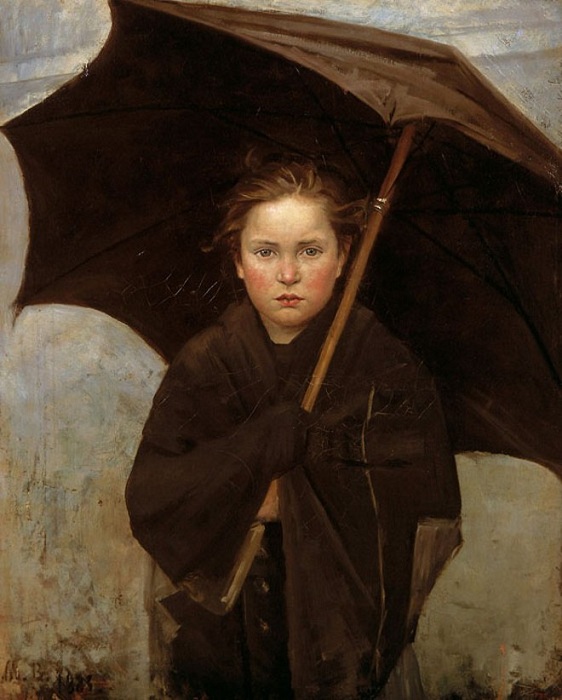 Дождевой зонтик. (1883). Автор: Мария Башкирцева. 