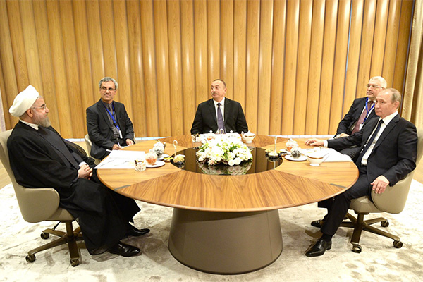 Хасан Рухани, Ильхам Алиев и Владимир Путин