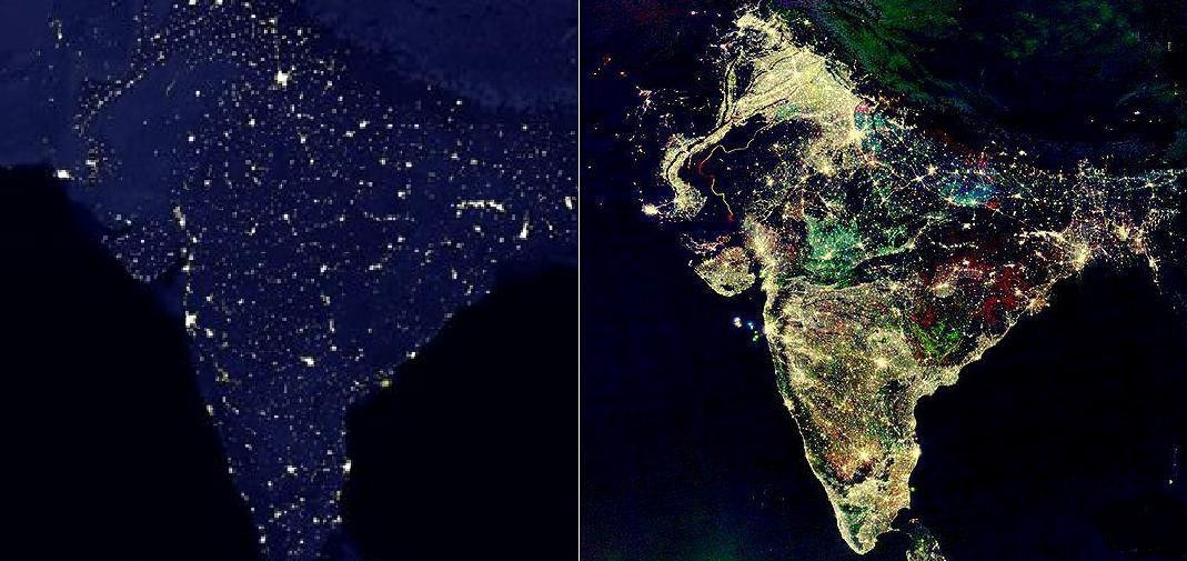 Сравнение: Индия в обычный день и в день Дивали