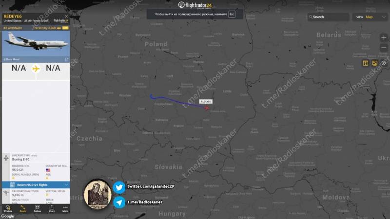 Самолёт боевого управления ВВС США впервые провёл ночную вахту в небе над Украиной Самолёт боевого управления ВВС США впервые провёл ночную вахту в небе над Украиной авиабазе, Украиной, целеуказания, самолеты, приземление, «Ласк», Вероятно, связано, Американцы, осуществил, неполадками, возникшими, борту, самолеташпиона, Заметим, предназначены, техническими, направился, Польшу, идентификации
