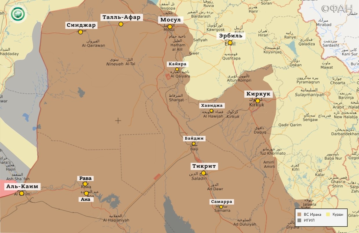 Карта военных действий — Ирак