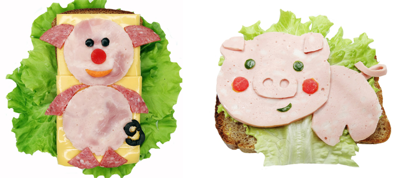 вкусный салат в виде свиньи