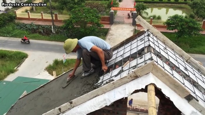 Как построить крышу из бетона без использования механических средств для дома и дачи,мастер-класс