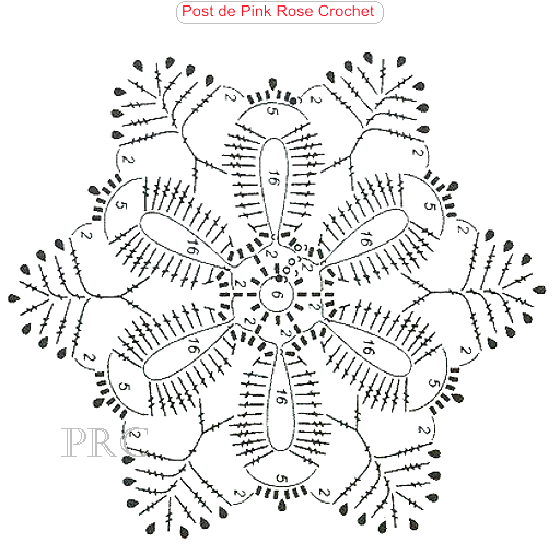 Схема вязания шестиугольника крючком снежинки