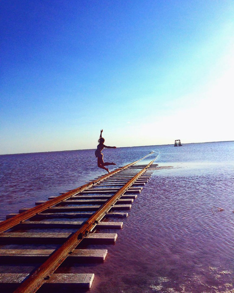 Siberian pink lake