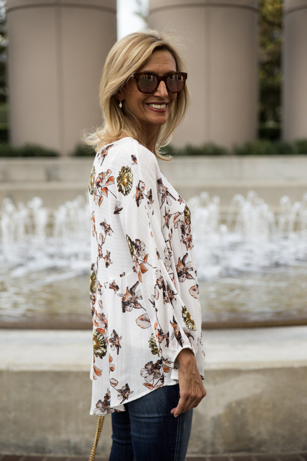 Ivory Print blouse side view