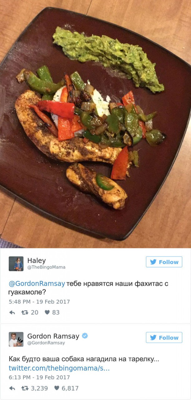 Эти люди пожалели, что решили показать свои блюда в твиттере повару Гордону Рамзи