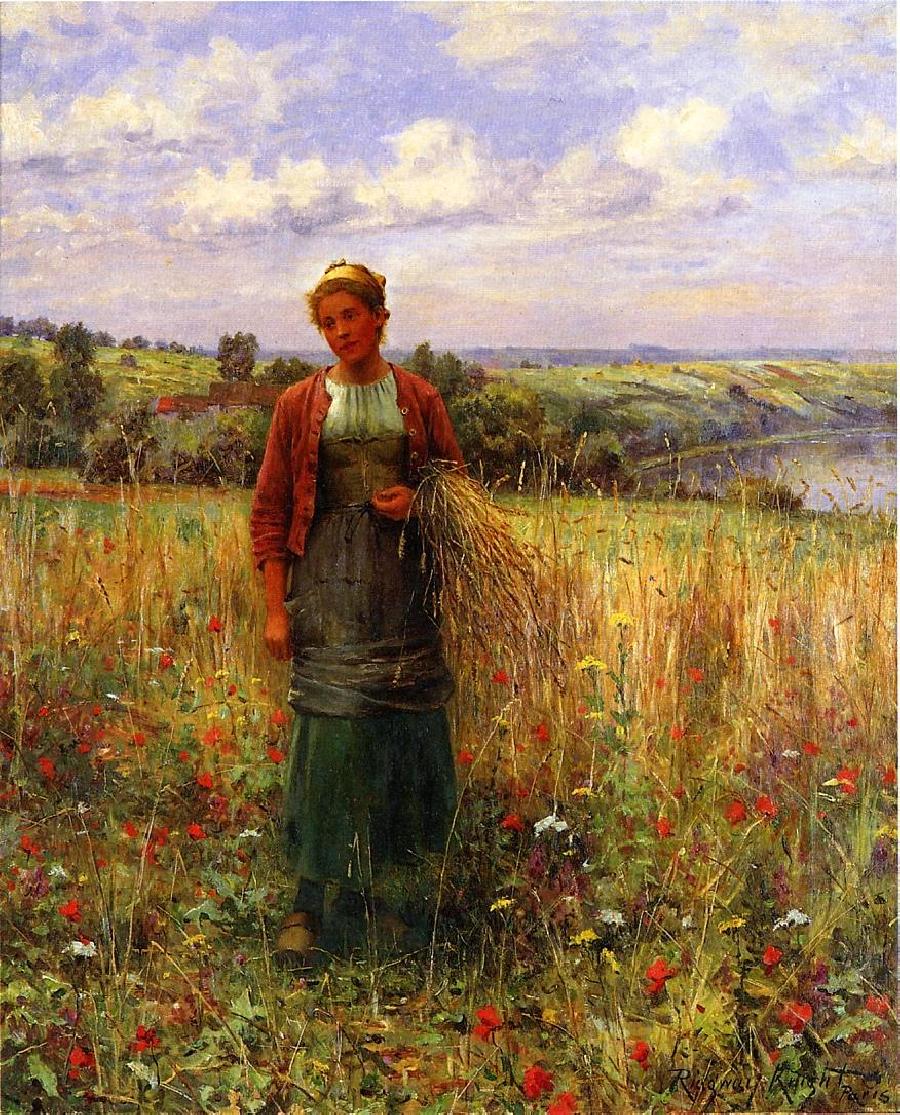 Крестьянка. Daniel Ridgway Knight картины. Жница Васнецов. Крестьянка в поле 19 век картины известных художников. Дэниел Риджуэй Найт - крестьяне, завтракающие в поле.