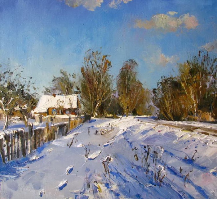 Художник Василий Пешкун. Белоснежные пейзажи Художник Василий Пешкун. Белоснежные пейзажи