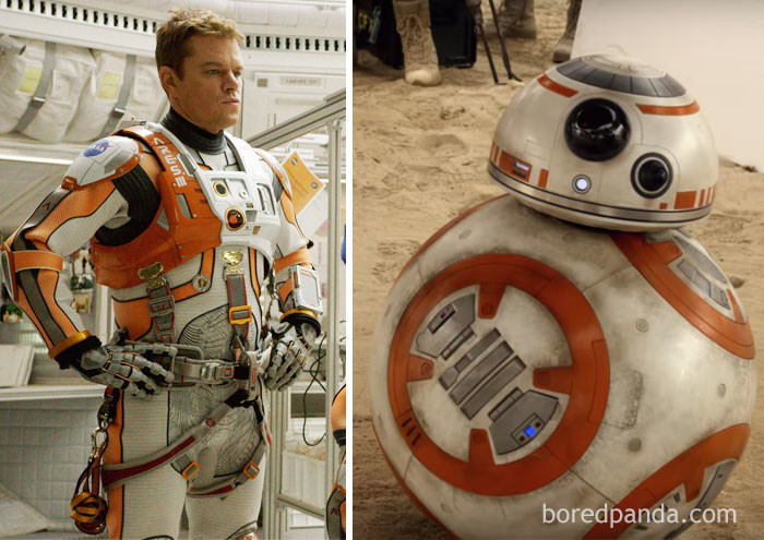 Мэтт Дэймон в "Марсианине" или дроид ВВ8 в "Звездных войнах"? мода, нелестные сравнения, смешно, фото