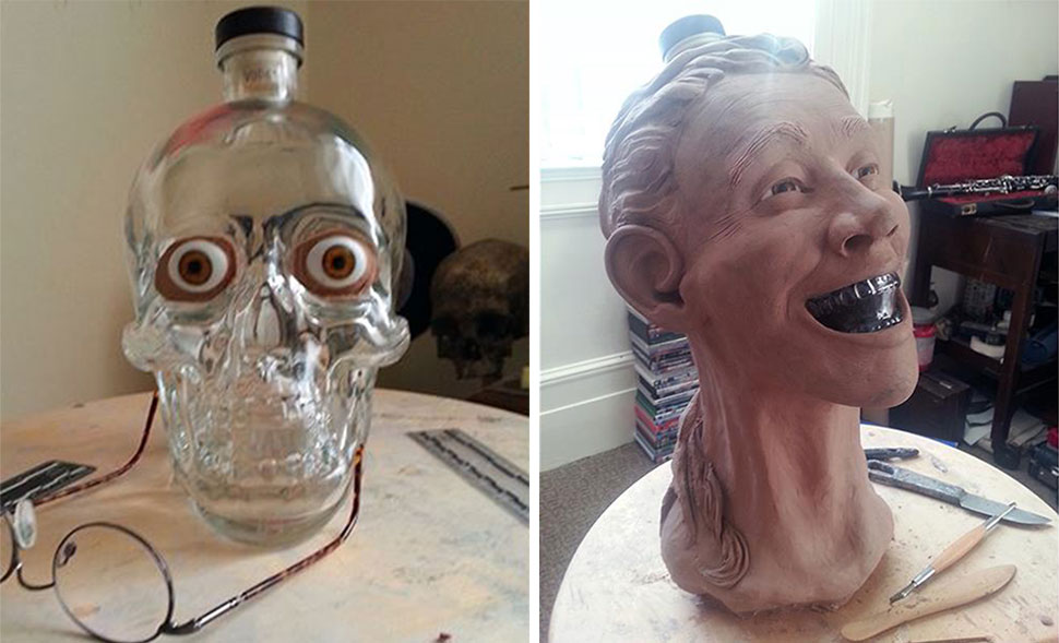 Криминалист купил водку в виде стеклянного черепа и решил восстановить ее лицо