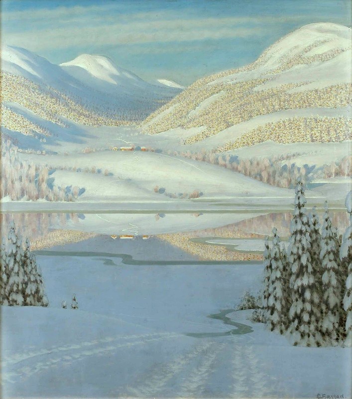 Gustaf Fjaestad. Зимний пейзаж.jpg
