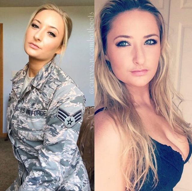 Симпатичные девушки форме и без (18 фото)