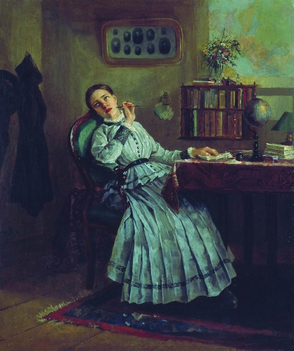 «Замечталась». (1884). Автор: Фирс Журавлев.
